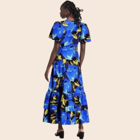 Christopher John Rogers x Target Floral Puff Sleeve Tiered Ruffle Dress Size 6 - Picture 2 of 4